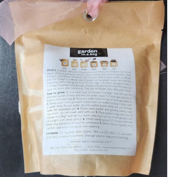 Garden in a bag "Its' a Girl " Gardening kit for easy windowsill growing - Picture 3 of 3